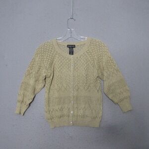 Vintage Rampage Cardigan Metallic‎ Pointelle Y2K 90s Romantic Dianty Fairy  Knit